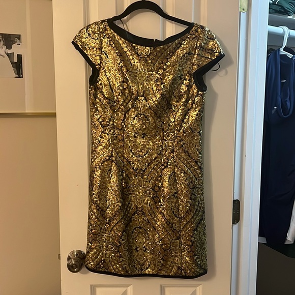 Nanette Lepore | Dresses | Nanette Lepore Mini Gold Sequin Dress | Poshmark